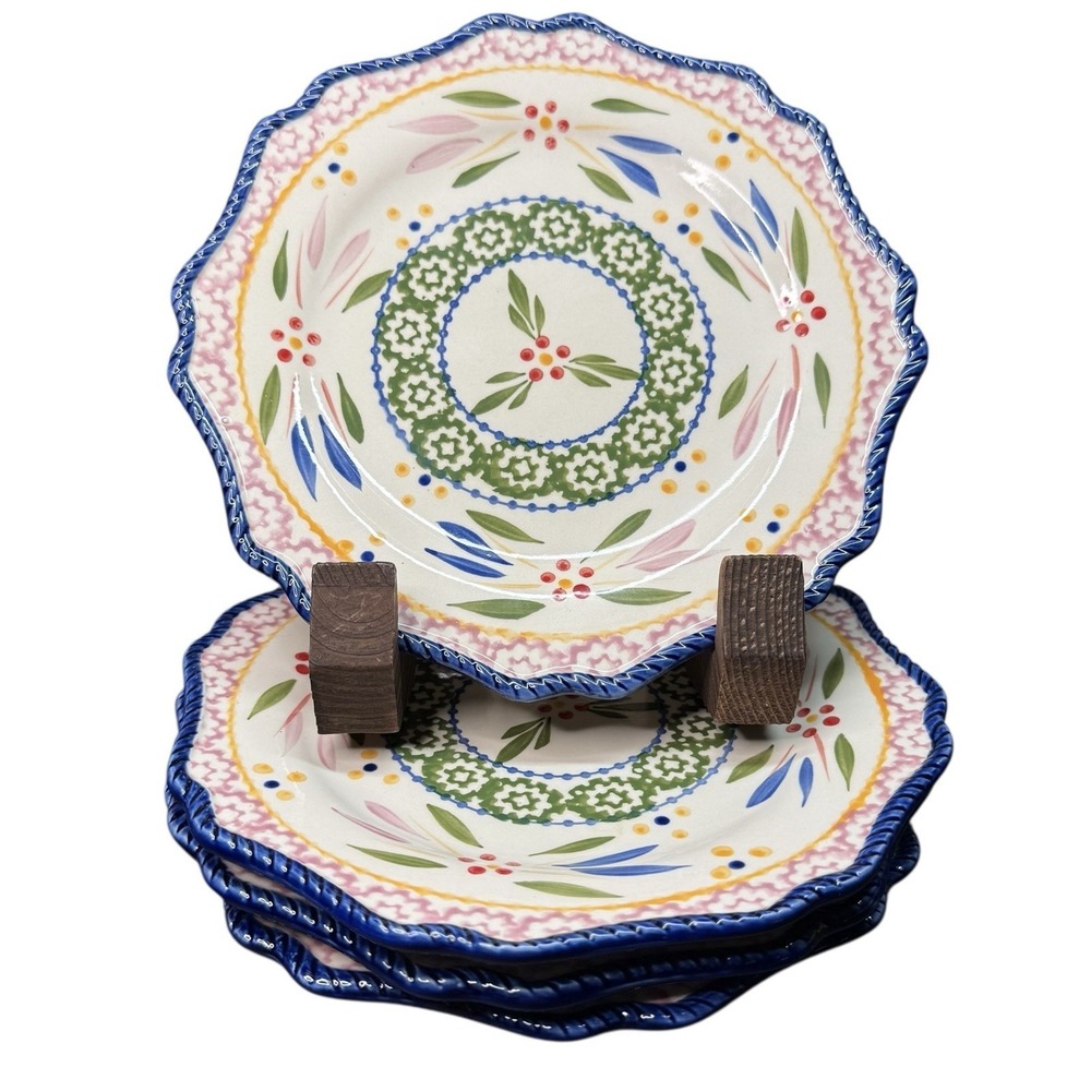 Temp-tations Old World Confetti 8" Plates Set Of 4 Scalloped Salad Plate By Tara